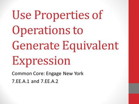 Lesson 10-1 Generating Equivalent Expressions Answer Key